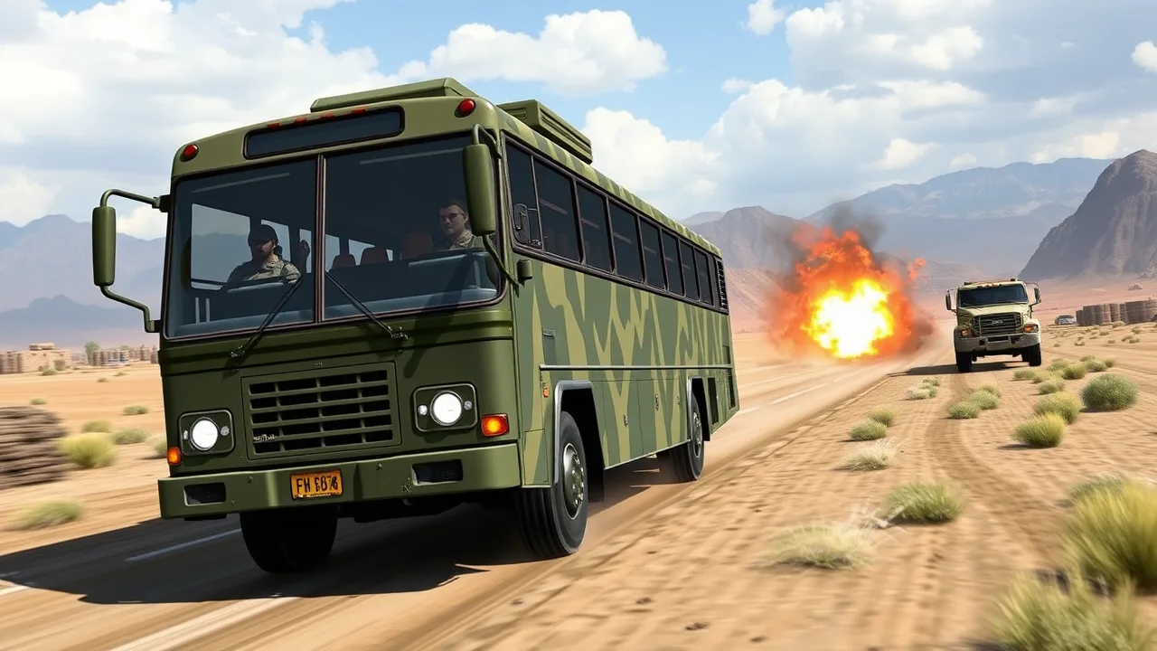 Army Bus Driving 2024: Tactical Transport Mission image